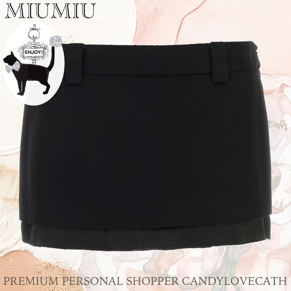 スカート MIU MIU Black Wool Blend Mini Skirt