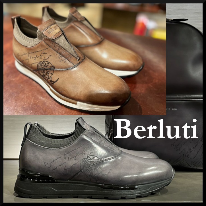 【BERLUTI】ファスト トラック スクリット レザー スニーカー