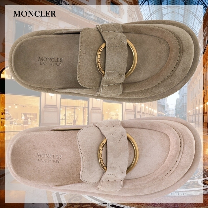 【MONCLER】スエードミュール フラットサンダル