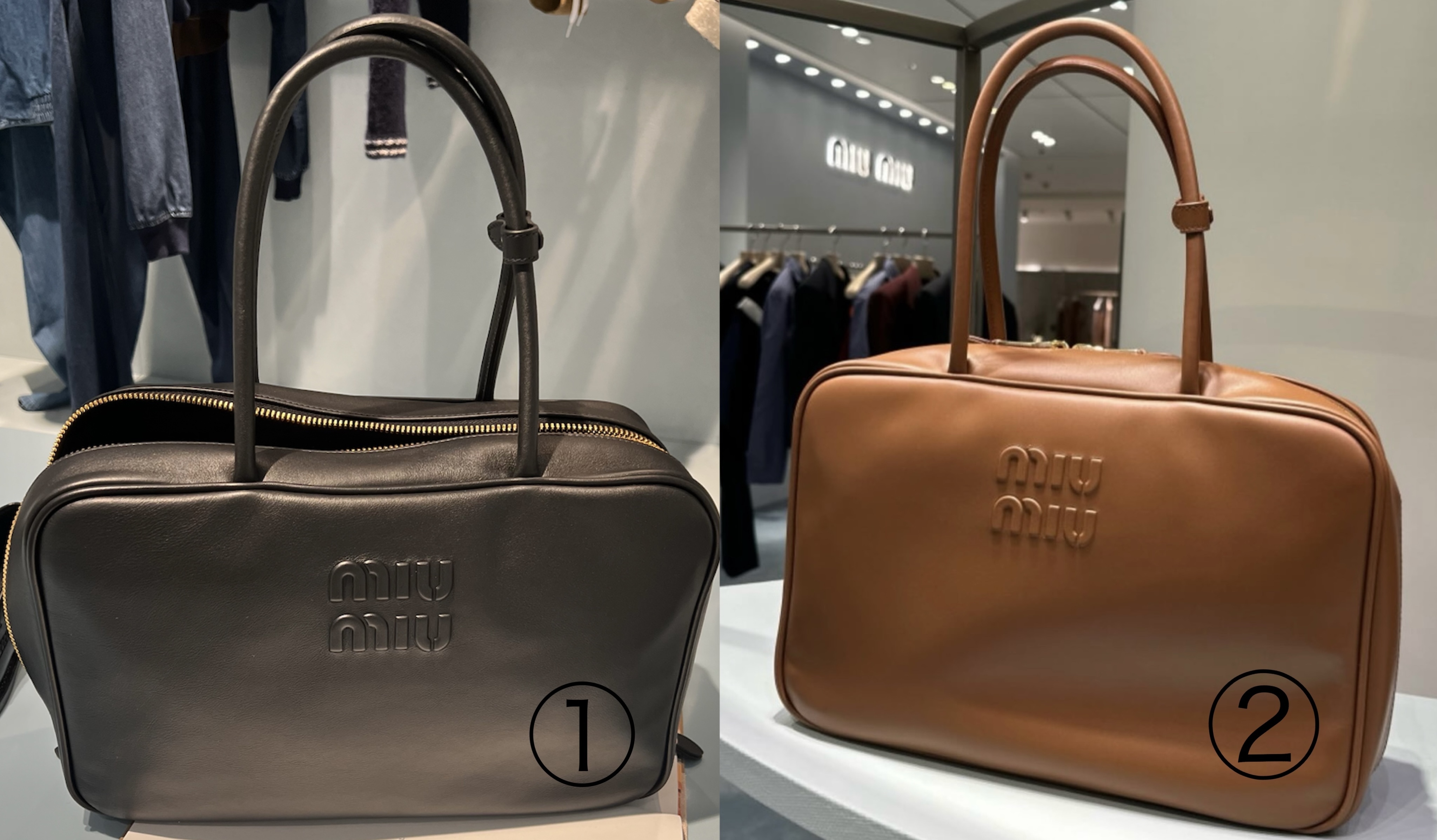 Miu Miu レザー トップハンドルバッグ Leather top-handle bag