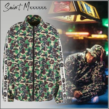 Saint Mxxxxxx More Jackets Short Camouflage Unisex Nylon Street Style Collaboration