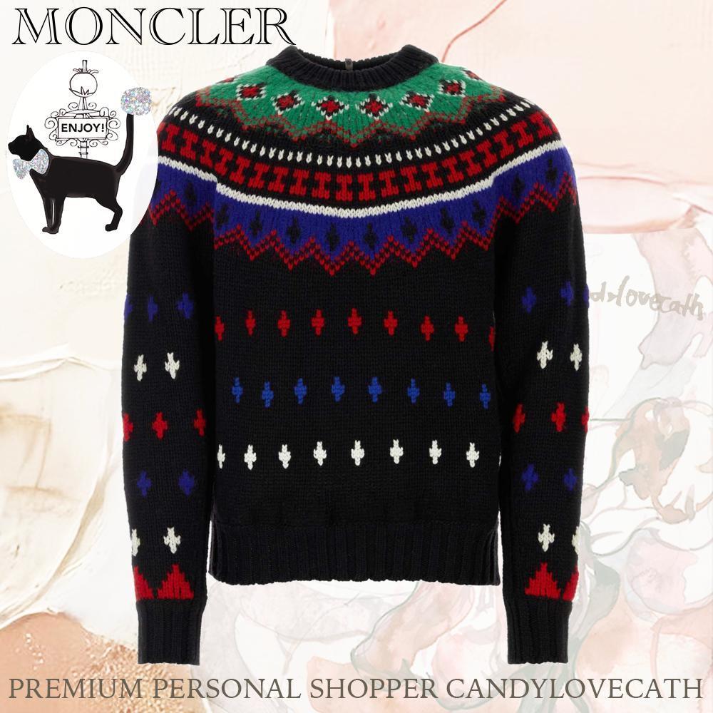 Tシャツ・カットソー MONCLER GRENOBLE Embroidered Wool Blend Tricot Sweater