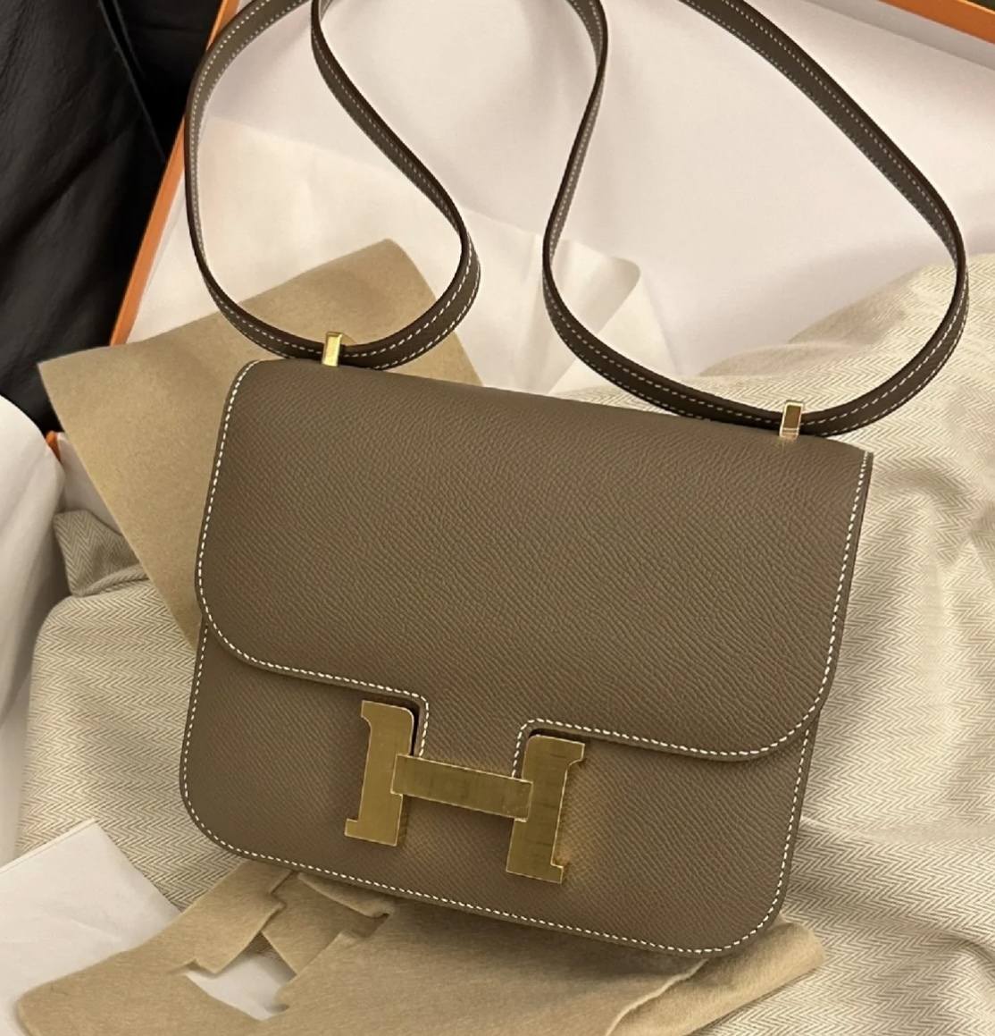 HERMES】エルメス コンスタンスミニ エトゥープ ゴールド金具