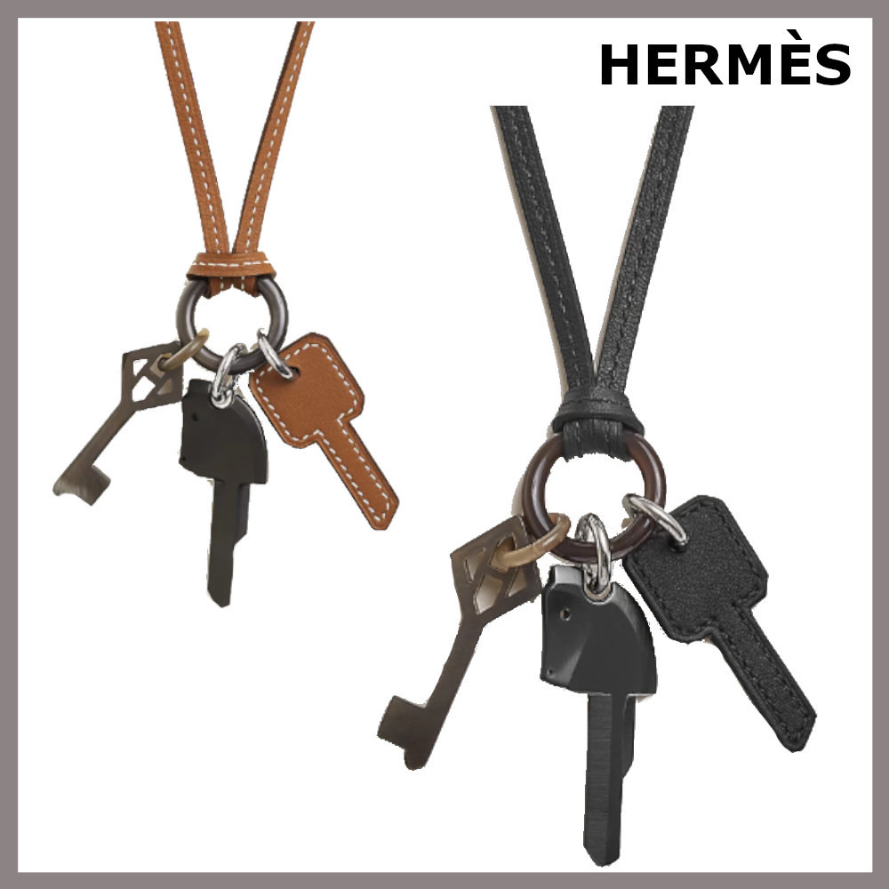 鍵のデザイン【HERMES】ソー ブラック クレス ロングネックレス
