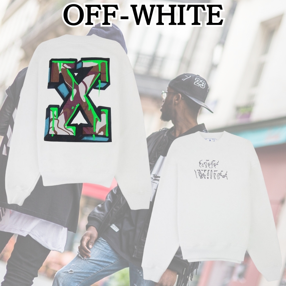 OFF-WHITE*落ち感ある*ニーン アロー スケート スウェットシャツ