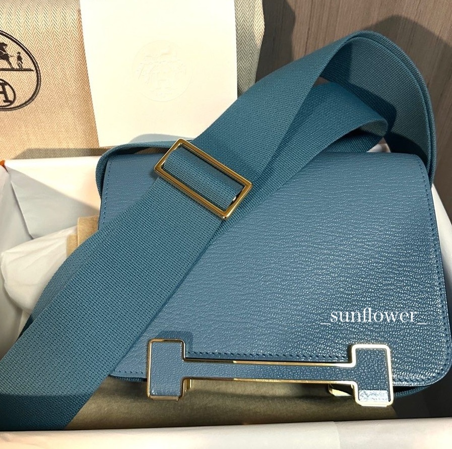 HERMES エルメス クルードセル ショルダーバッグ ブルージーン