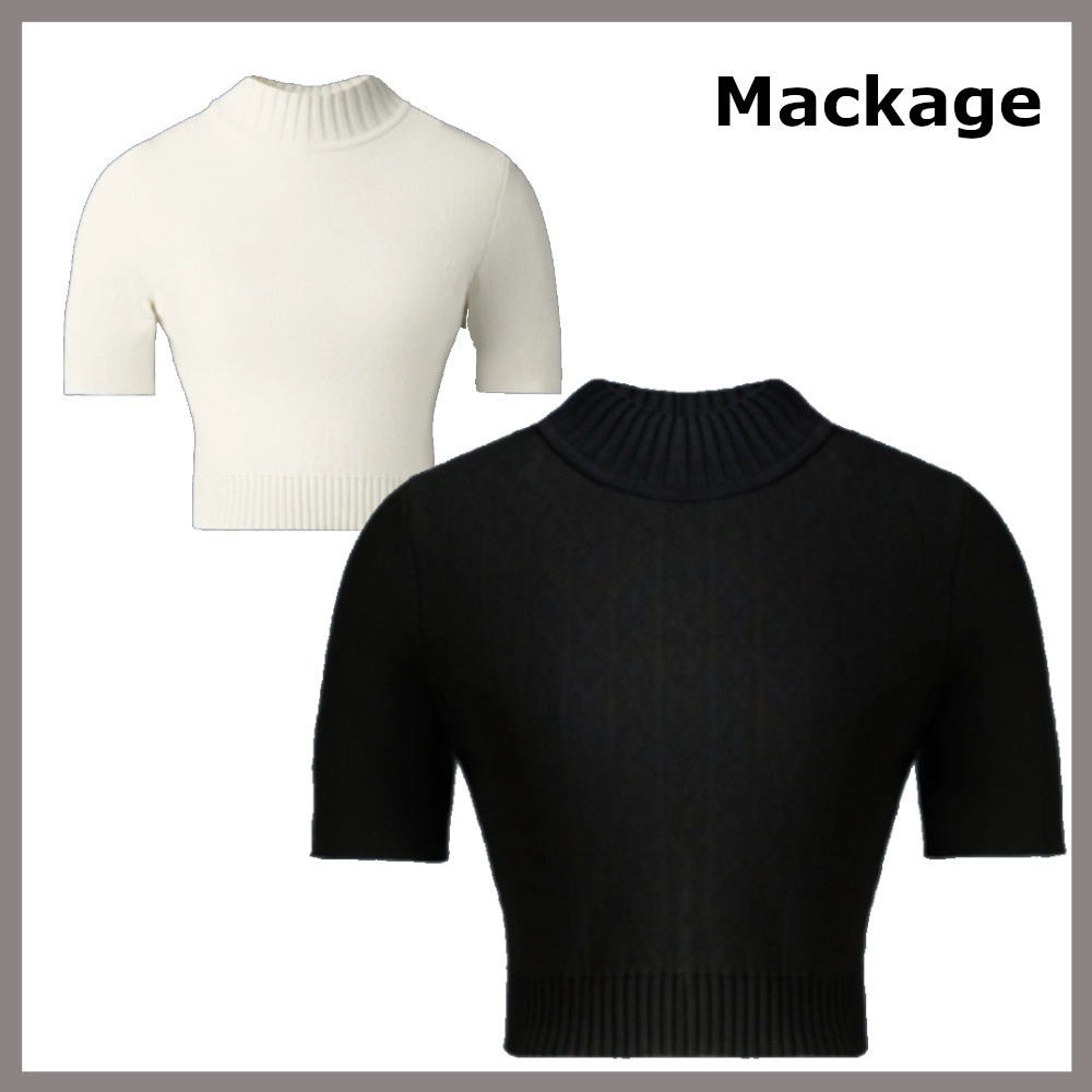 コンパクト【Mackage】CAIA ストレッチ ビスコース ニットトップ