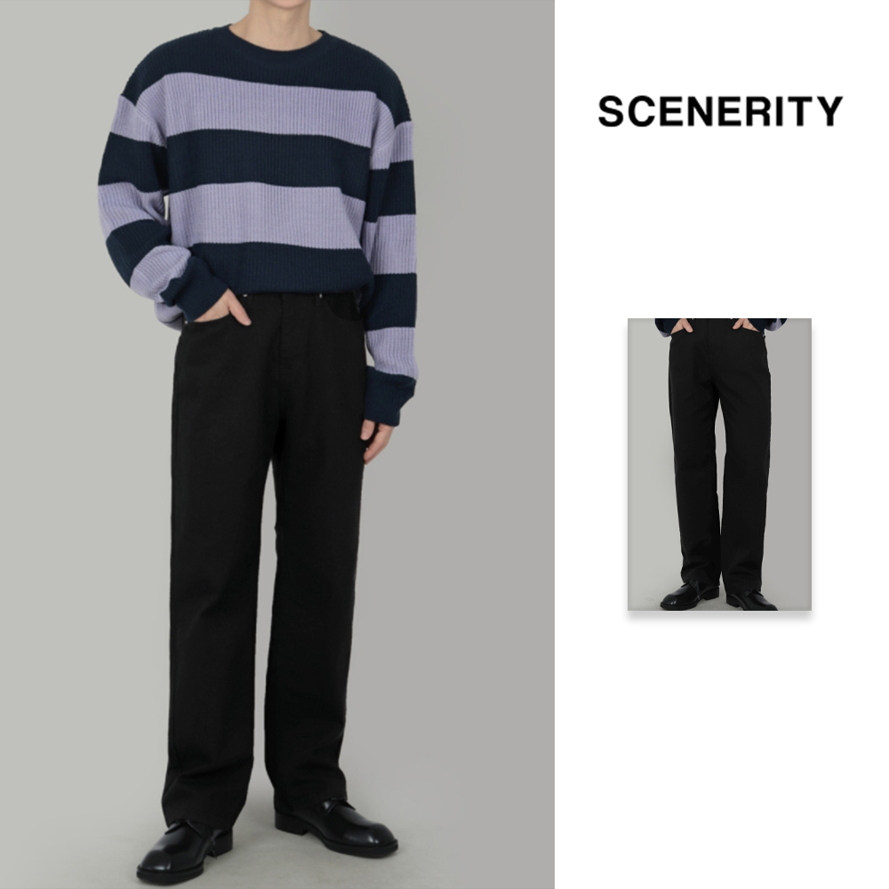 【SCENERITY】Black wide jeans