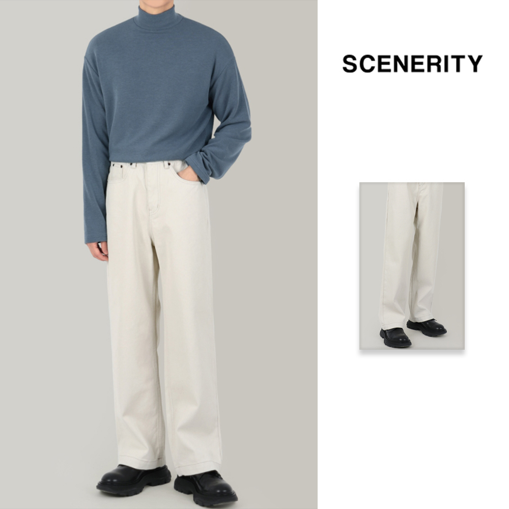 【SCENERITY】Coating white jeans
