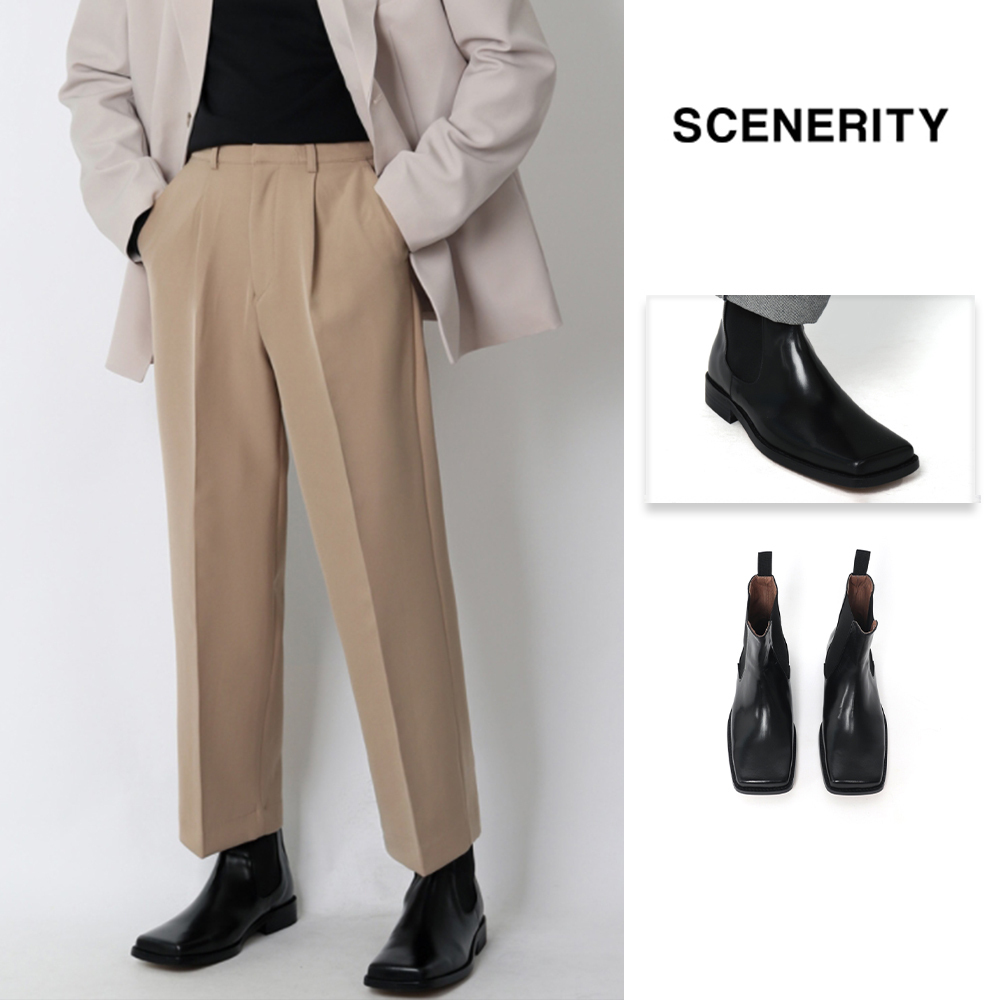 【SCENERITY】Square Chelsea boots