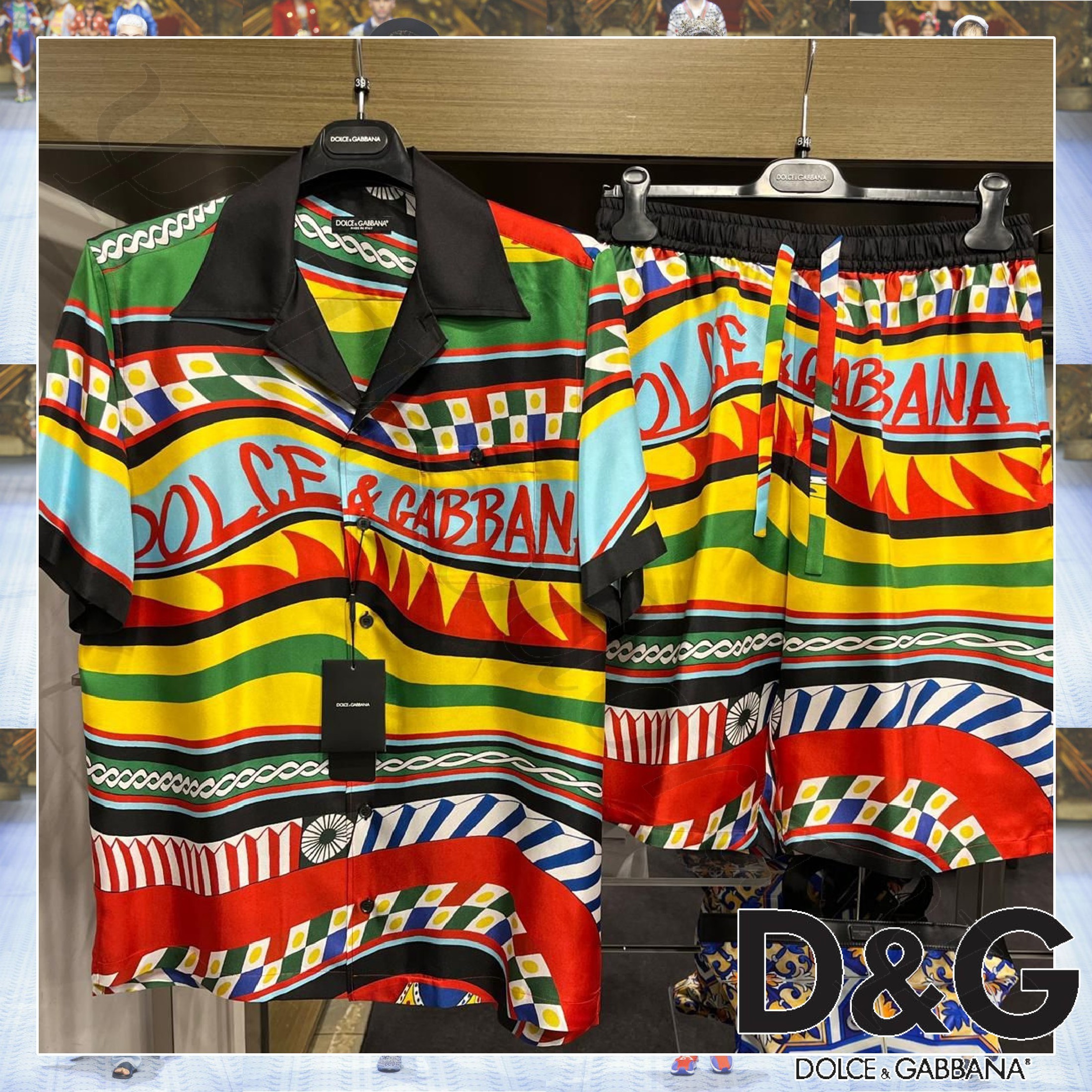 Dolce & Gabbana カレットプリント シルク セットアップ