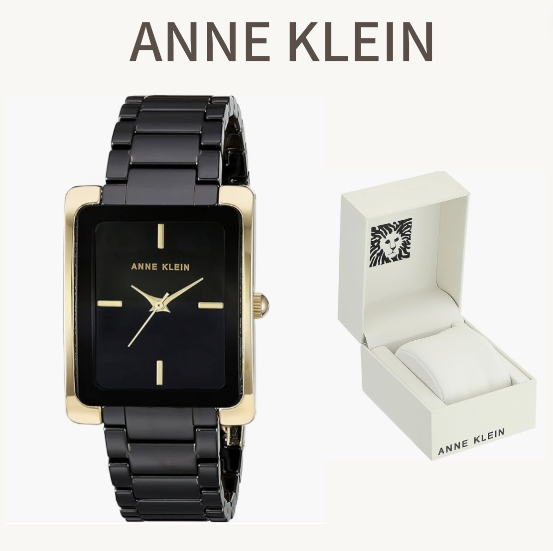 関税送料込 Anne Klein セラミック ブレスレット アナログ腕時計