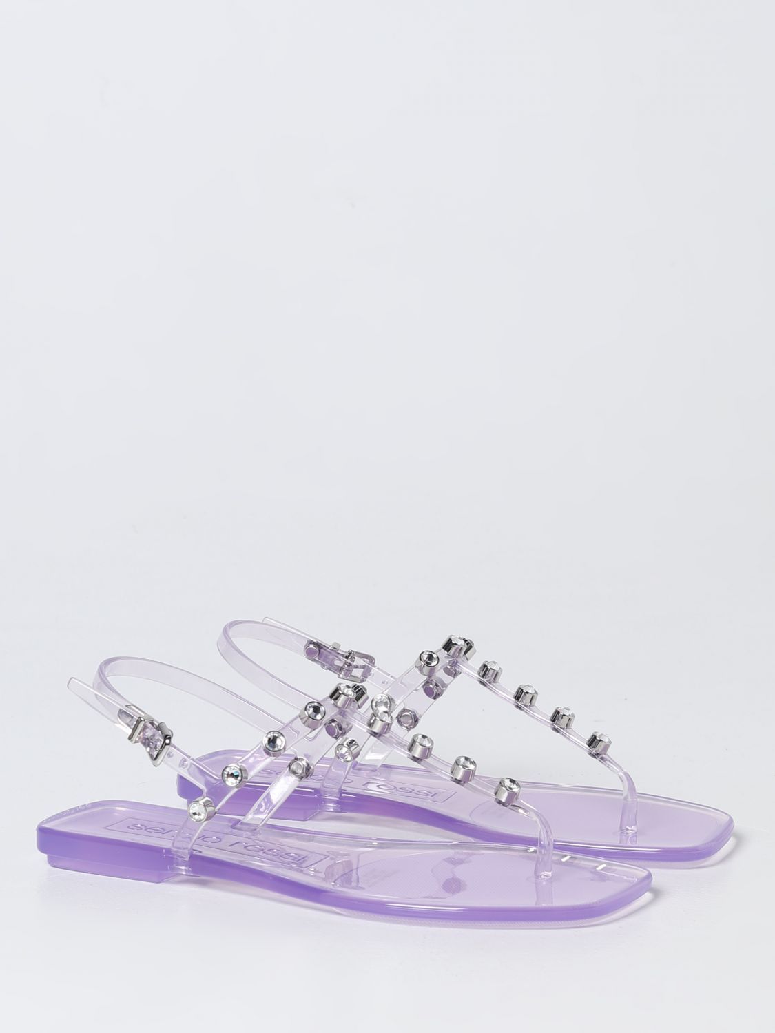【これからの季節にぴったり♪】SERGIO ROSSI sr Jelly サンダル サンダル ブラック フラット: 10mm, sr Jelly - Sandals Black