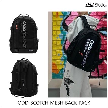 Odd Studio Backpacks Unisex Street Style A4 Plain Logo Backpacks