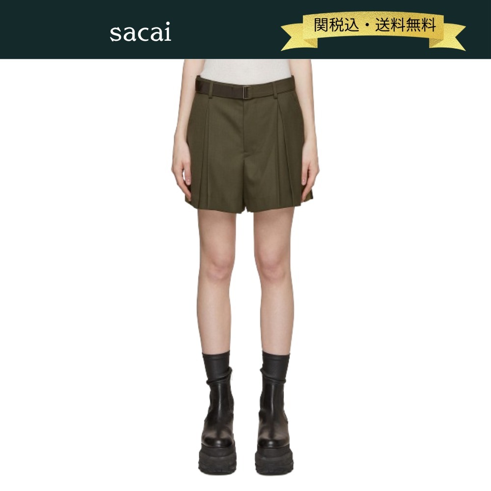 【関税・送料込】sacai ベルト付きテーラードショートパンツ