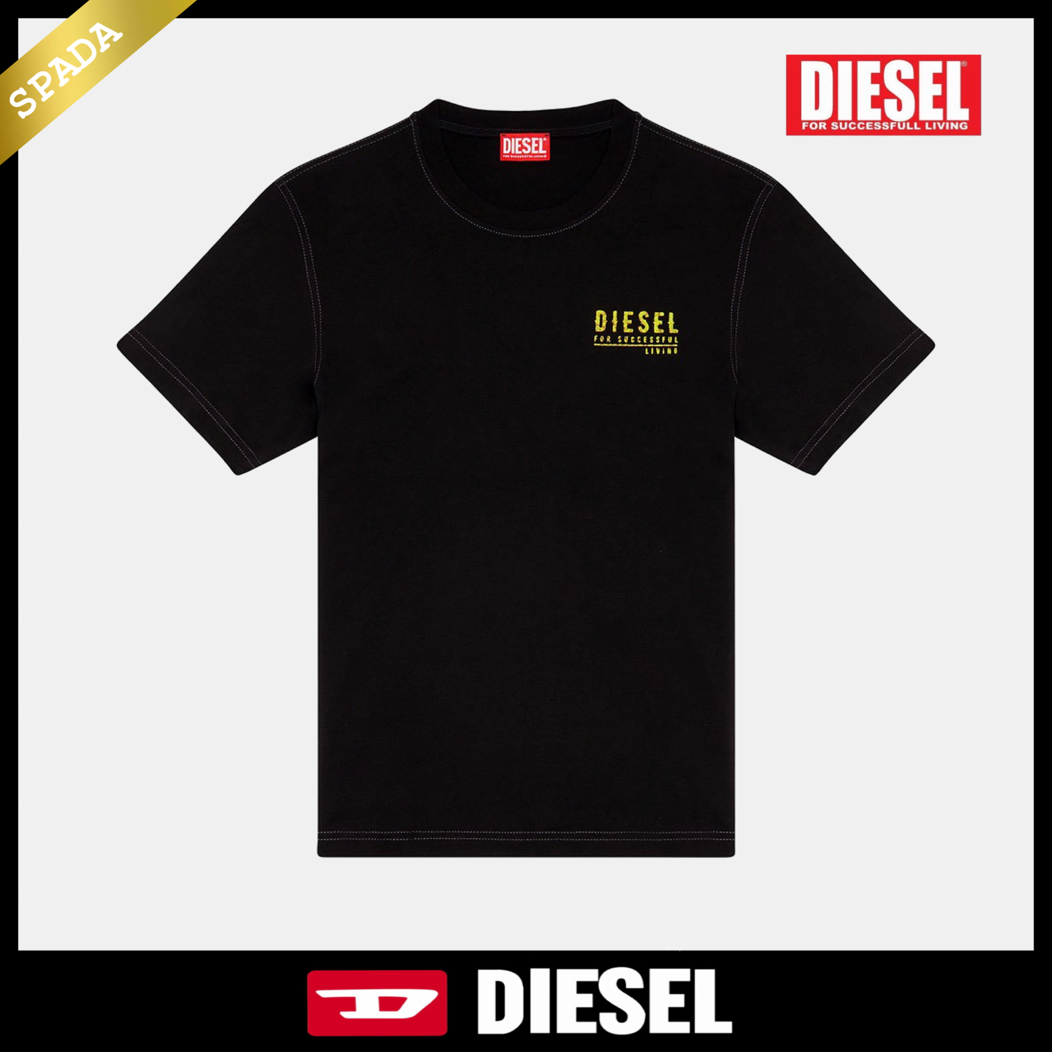DIESEL】半袖 ロゴ Tシャツ ブラック/ 送料無料