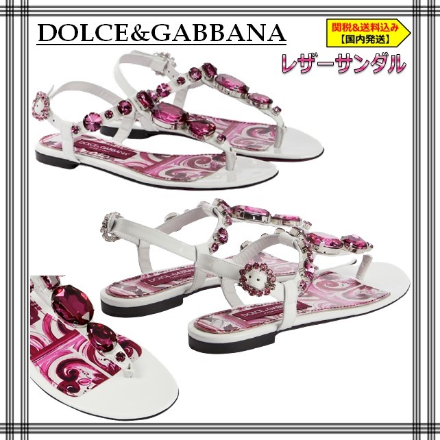 [DOLCE&GABBANA] レザーサンダル