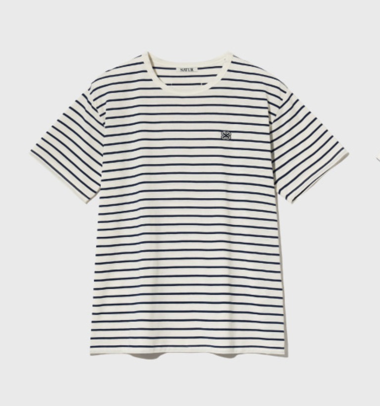 ◆24SS SATUR All Day Cotton Stripe T-shirt/2色◆ ◇24SS SATUR All Day Cotton Stripe T-shirt/2色◇ (SATUR/T