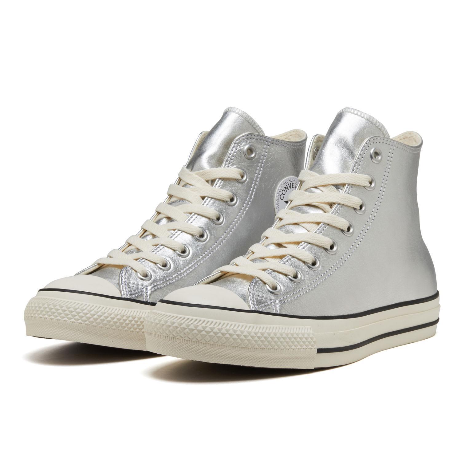国内配送 CONVERSE LEATHER ALL STAR (R) HI SILVER