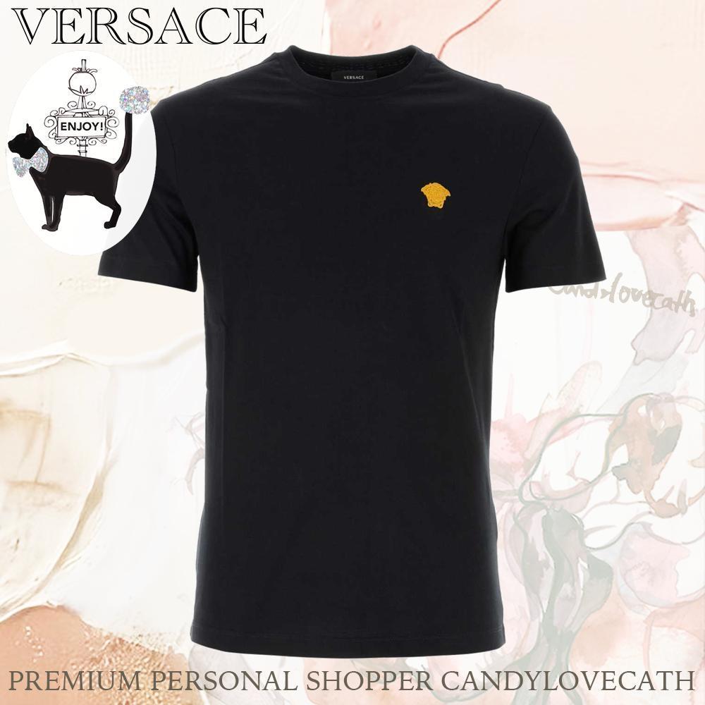 Tシャツ・カットソー VERSACE Black Cotton T-Shirt