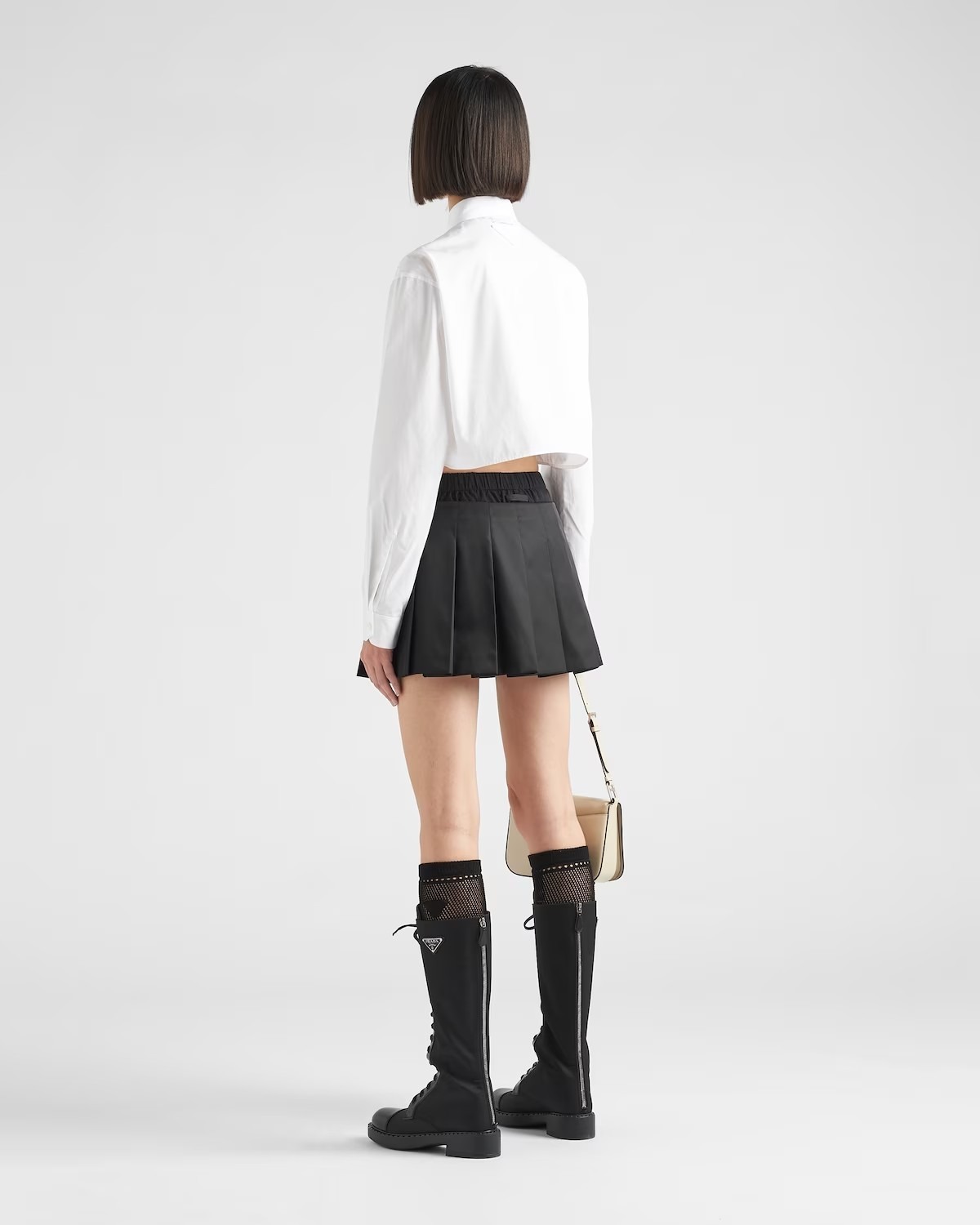 《送料無料》PRADA Pleated Re-Nylon miniskirt