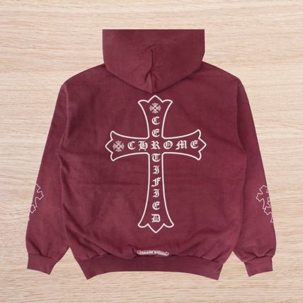 CHROME HEARTS Hoodies Street Style Collaboration Logo Hoodies