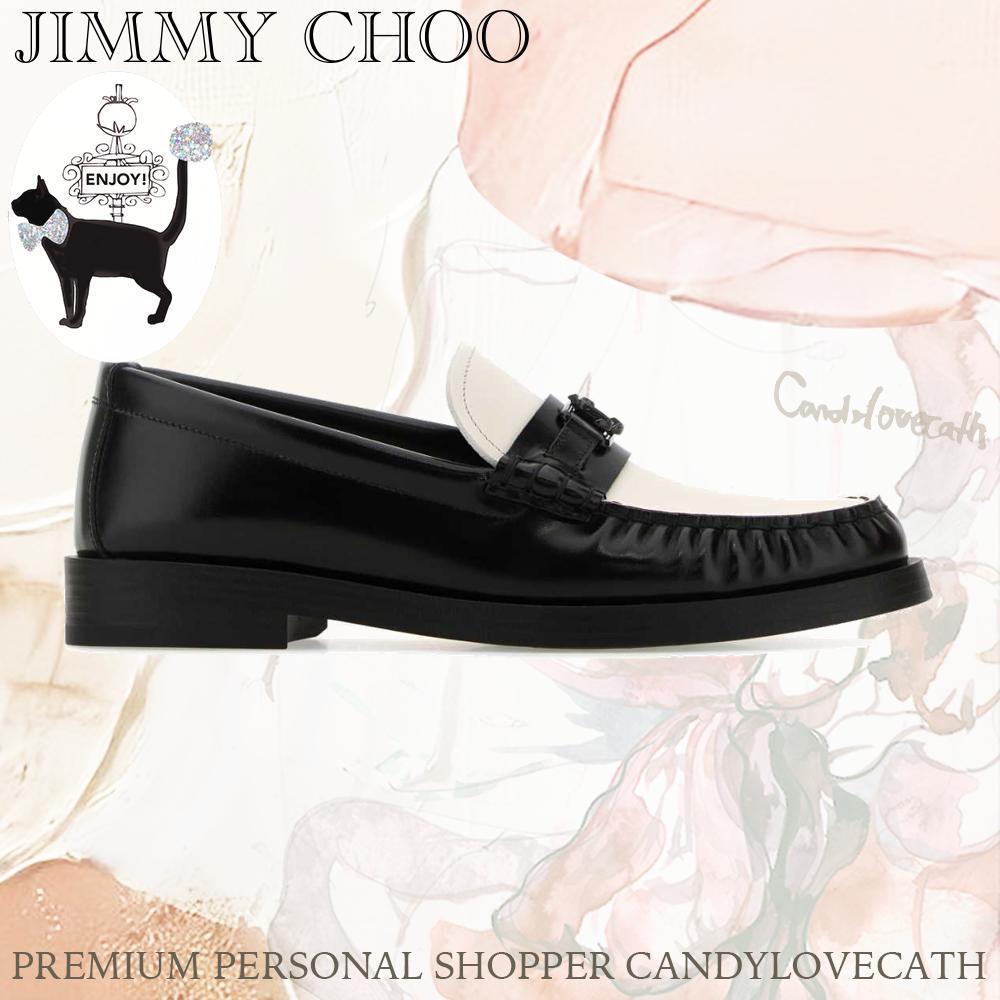 ローファー・オックスフォード JIMMY CHOO Two-Tone Leather Addie Loafers