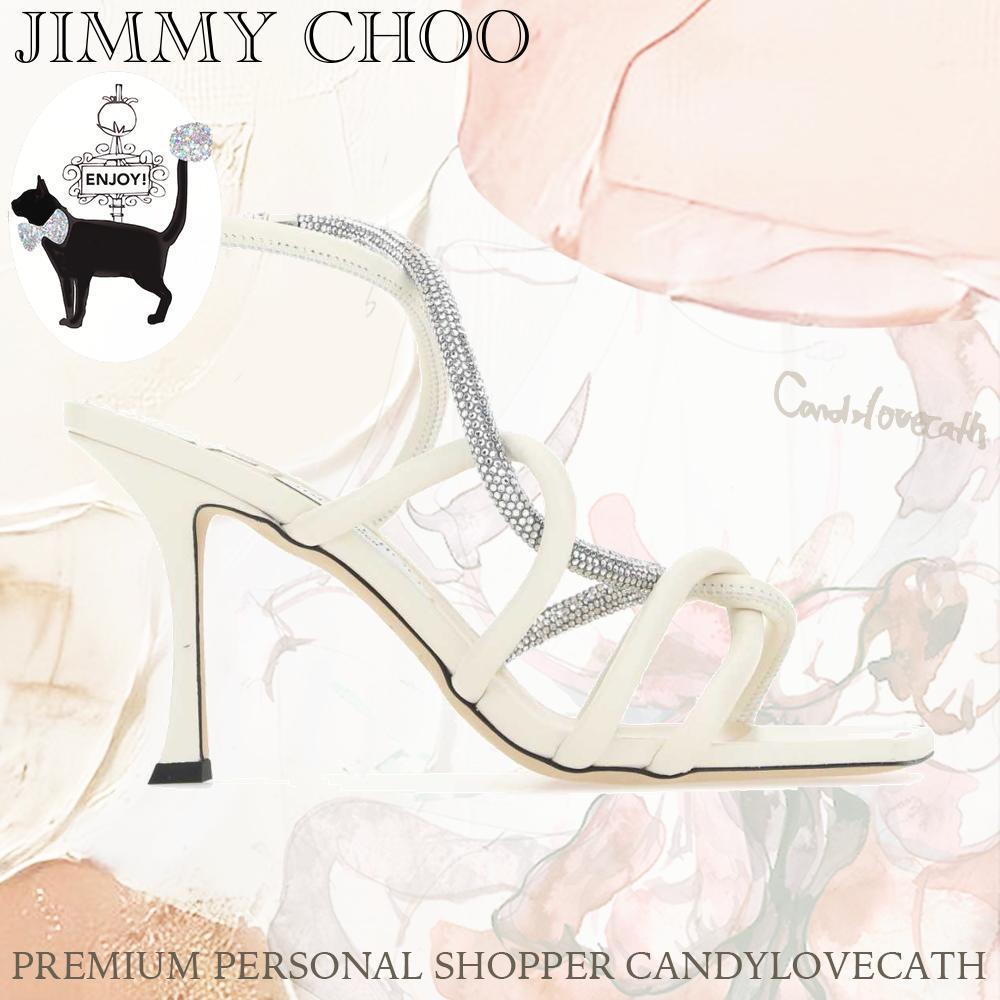サンダル・ミュール JIMMY CHOO Ivory Leather Lonnie 90 Sandals