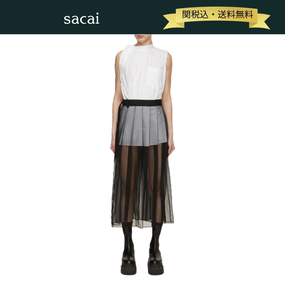 【関税・送料込】sacai ポプリントップ シフォンスカート ドレス