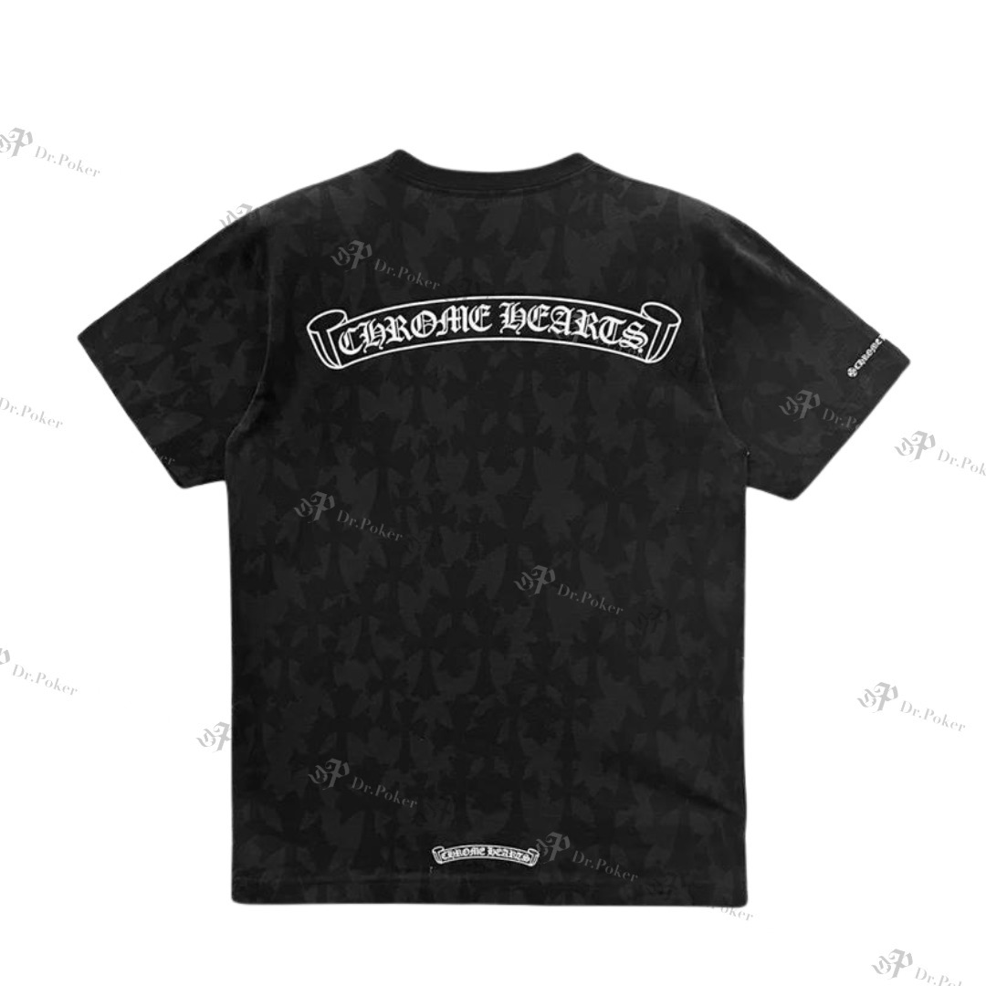 直営買付【Chrome Hearts】総柄 半袖 Tシャツ セメタリー クロス