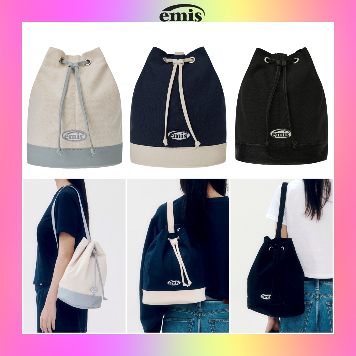 【emis】韓国人気★CANVAS MARINE BAG