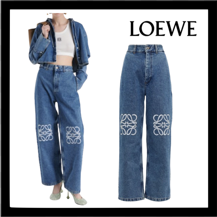 新着 関税送料込み LOEWE ロエベ Anagram ワイドレッグ ジーンズ