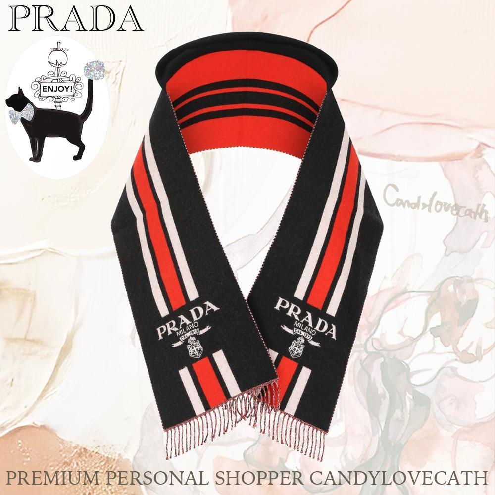 マフラー・ストール PRADA Embroidered Wool Scarf