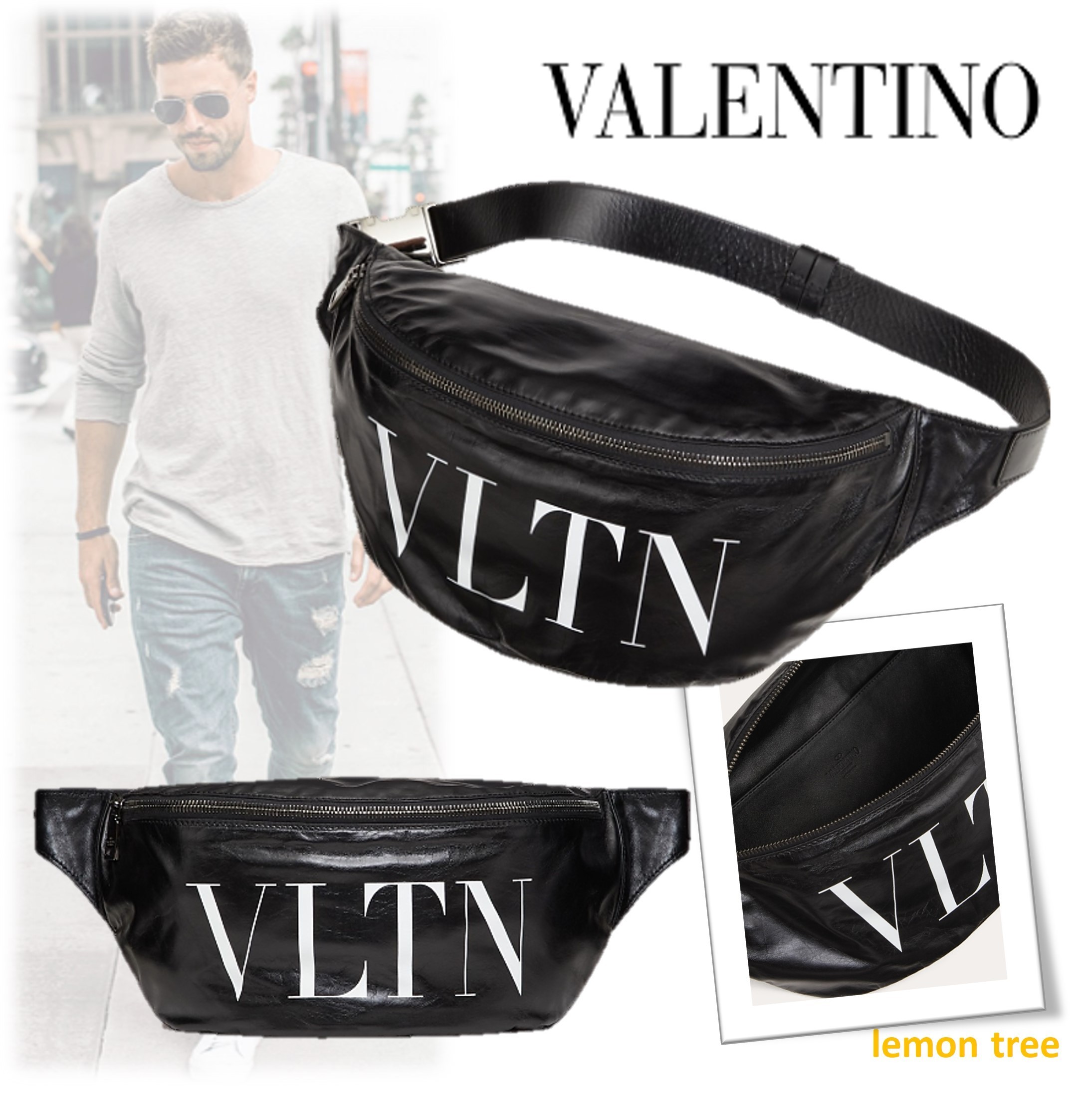 【VALENTINO】VLTN ソフトカーフスキン ベルトバッグ ロゴ