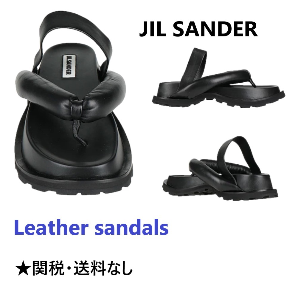 JIL SANDER レザー ストラップサンダル