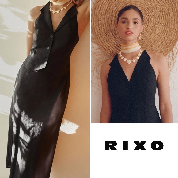 国内発| RIXO Waistcoat ベスト風 クレープミディドレス
