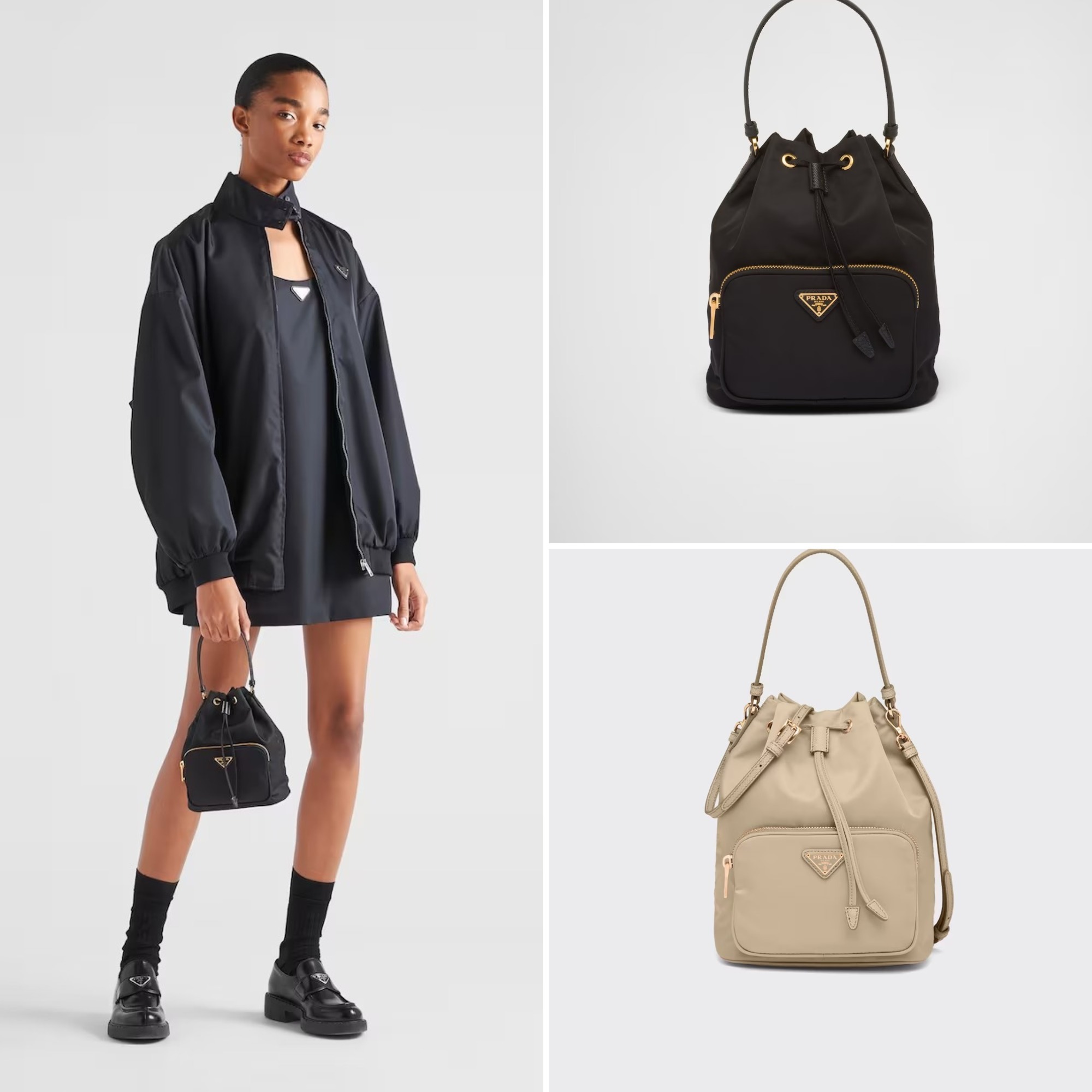 《送料無料》PRADA RDuet Re-Nylon bucket bag