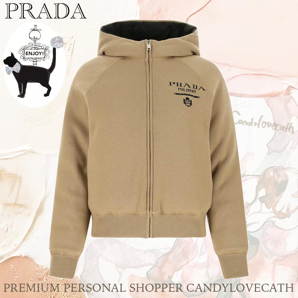 ダウンジャケット・コート PRADA Camel Cashmere Blend Down Jacket