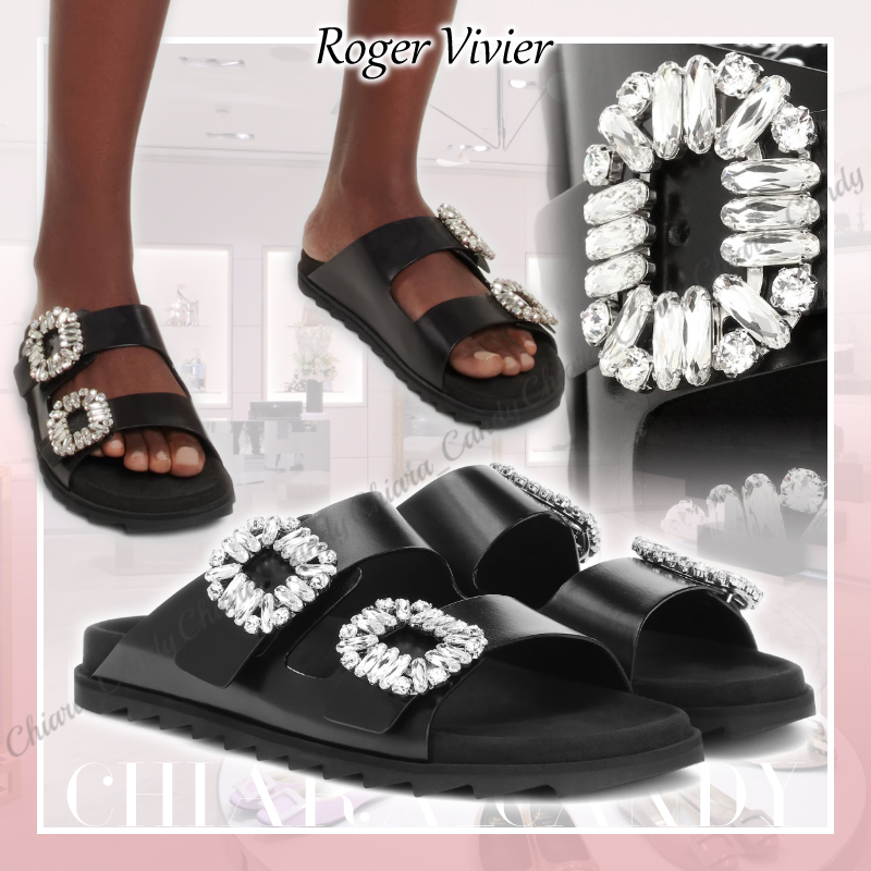 【24SS NEW】ROGER VIVIER / カーフレザー バックル付きサンダル