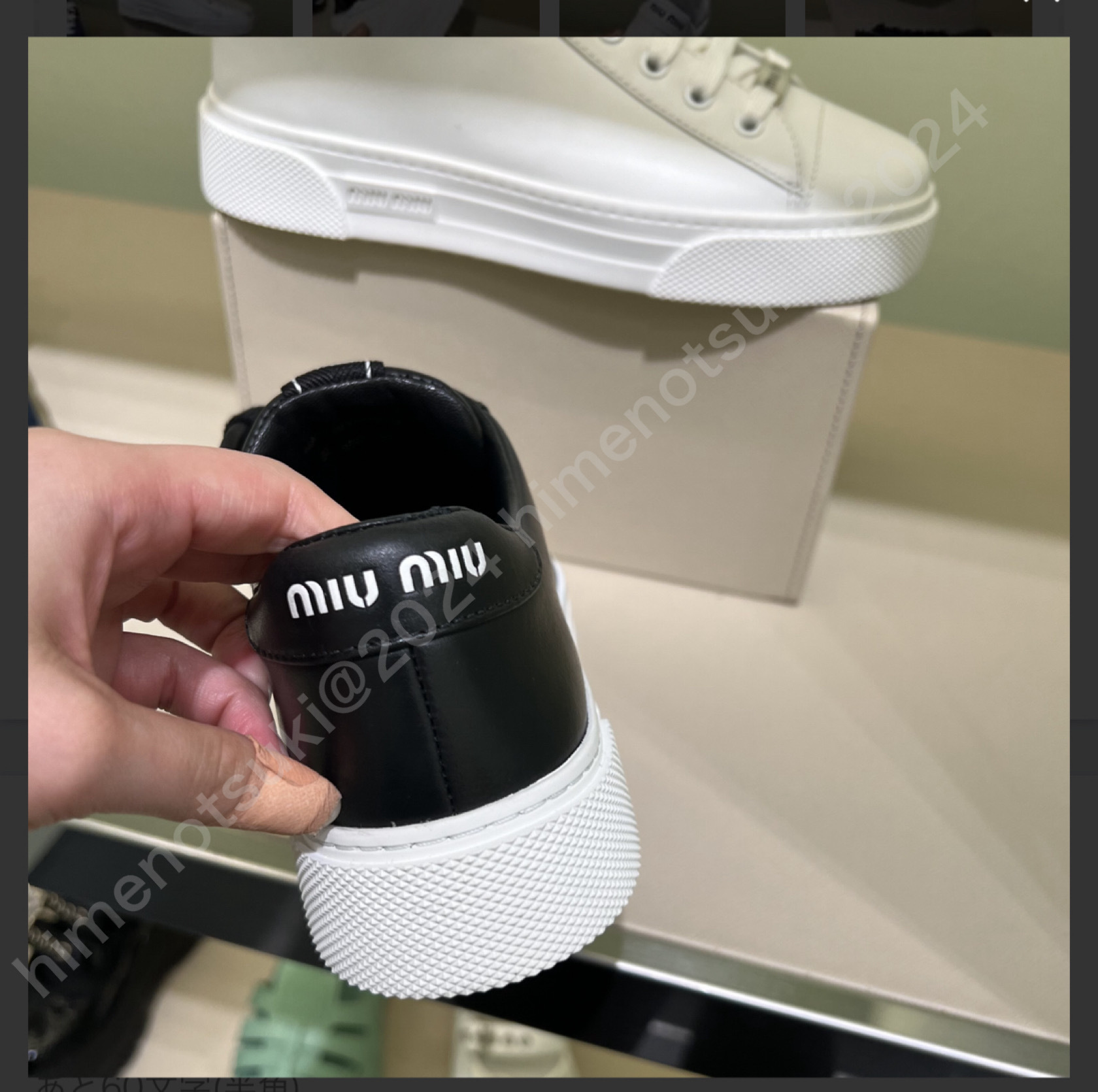 送料関税込♪【MiuMiu】雑誌掲載♡ロゴレザースニーカー 国内発送】MIU MIU ☆ レザースニーカー