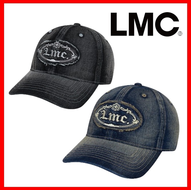 ★韓国の人気【LMC】★WASHED DENIM GOTHIC OVAL 6PANEL CA.P★