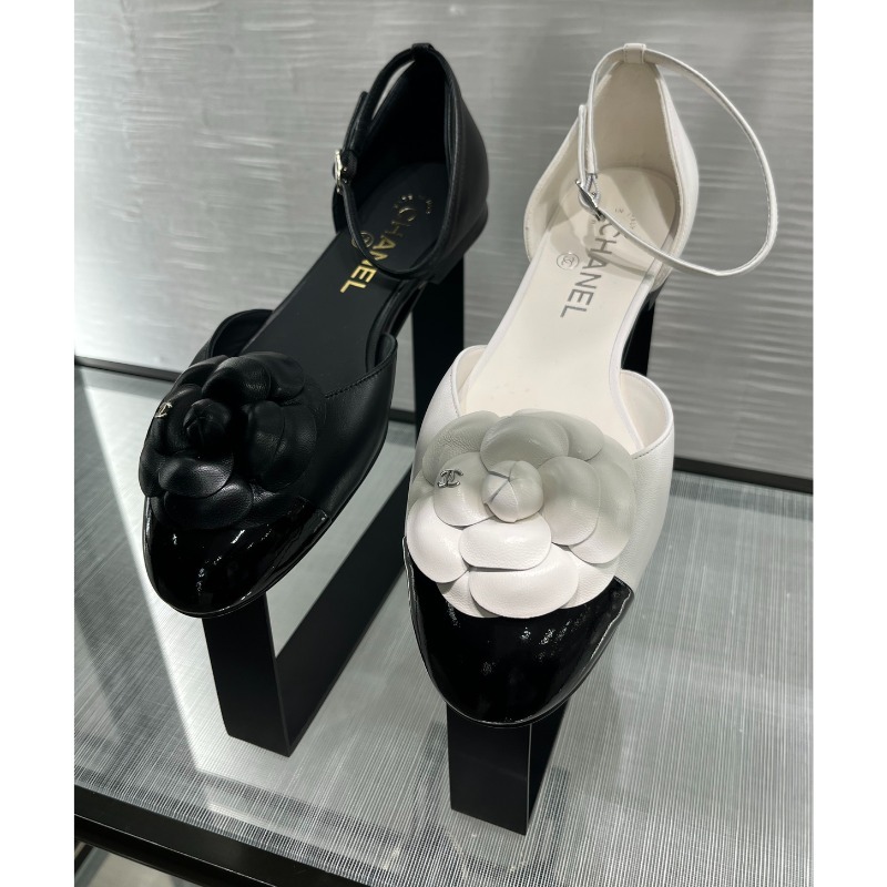 CHANEL シャネル カメリア サンダル ラム レザー ブラック