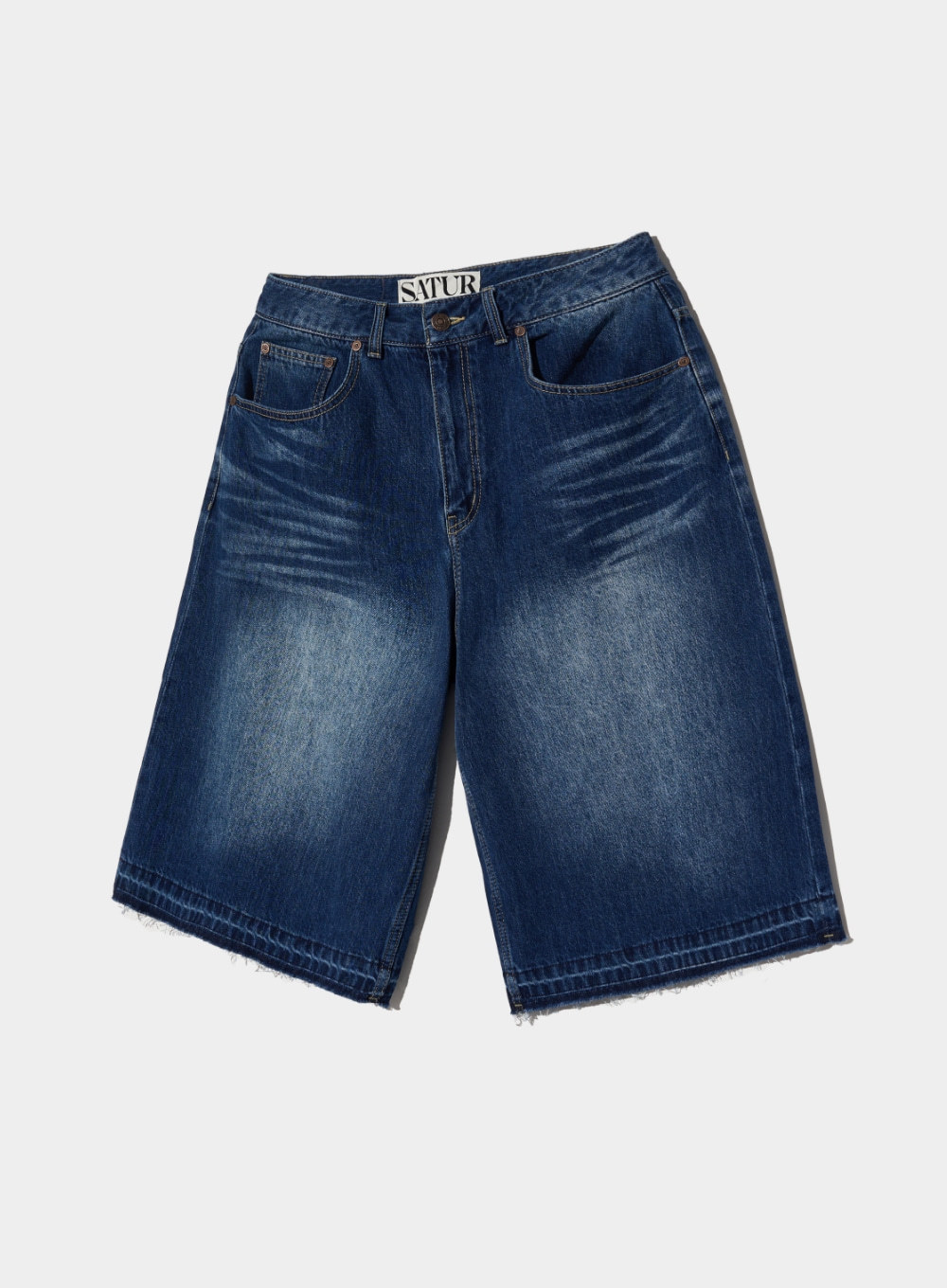 【SATUR】Gabon Denim Bermuda Pants - Indigo Blue