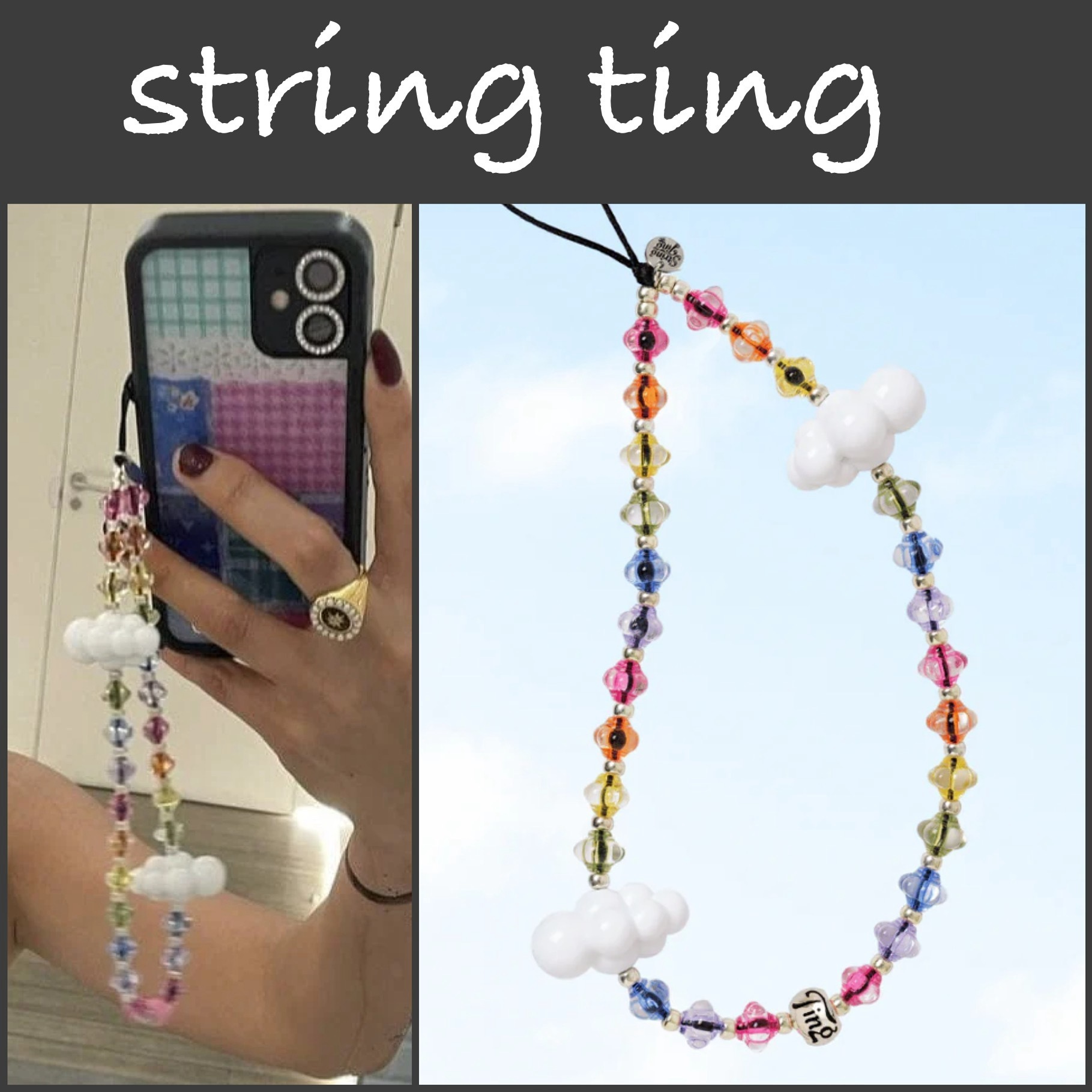国内発送】String Ting Sky Candy Wristlet 携帯ストラップ