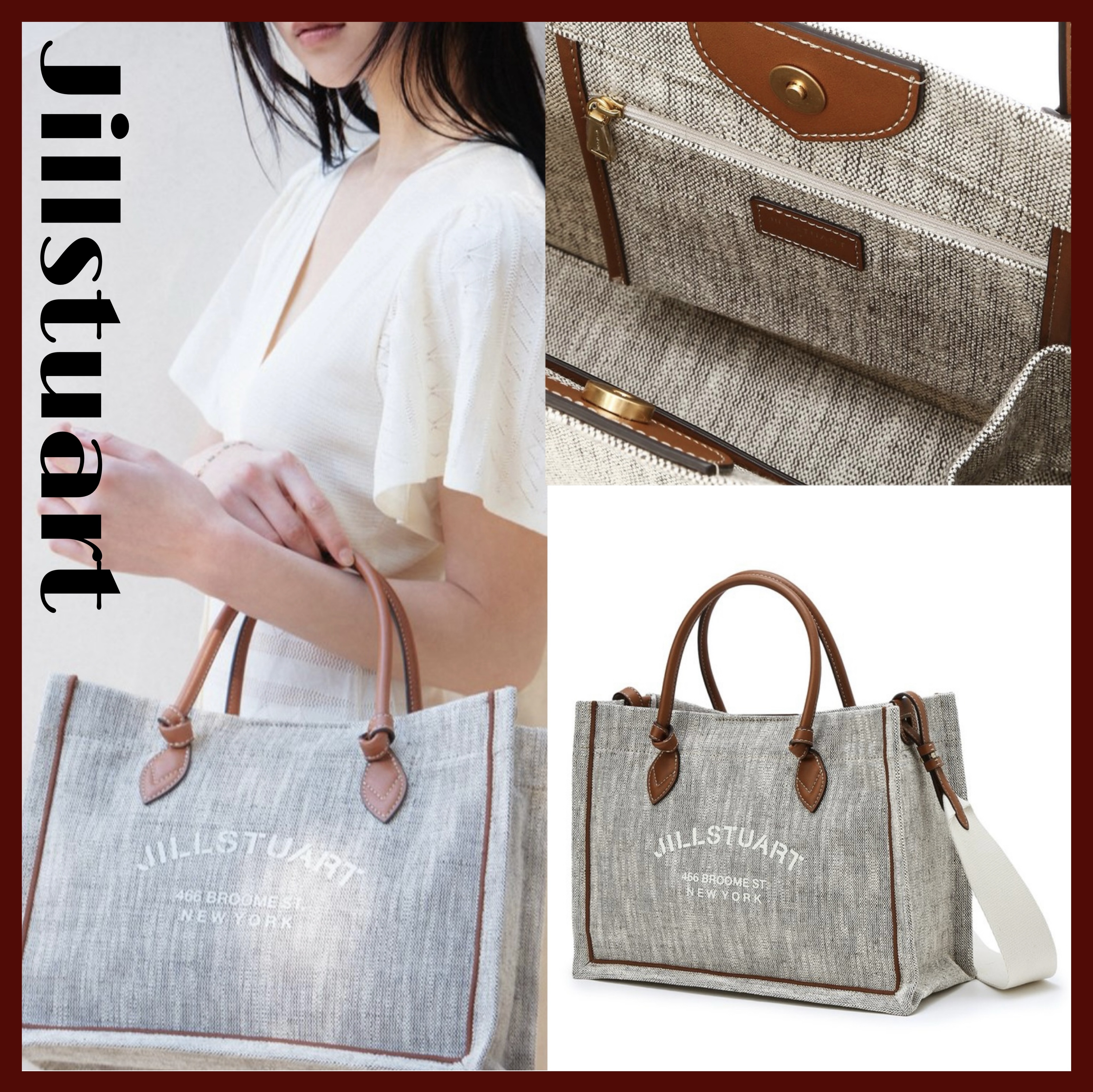 ☆JILLSTUART☆ SUMMER JUTE CANVAS BOOK トートバッグ