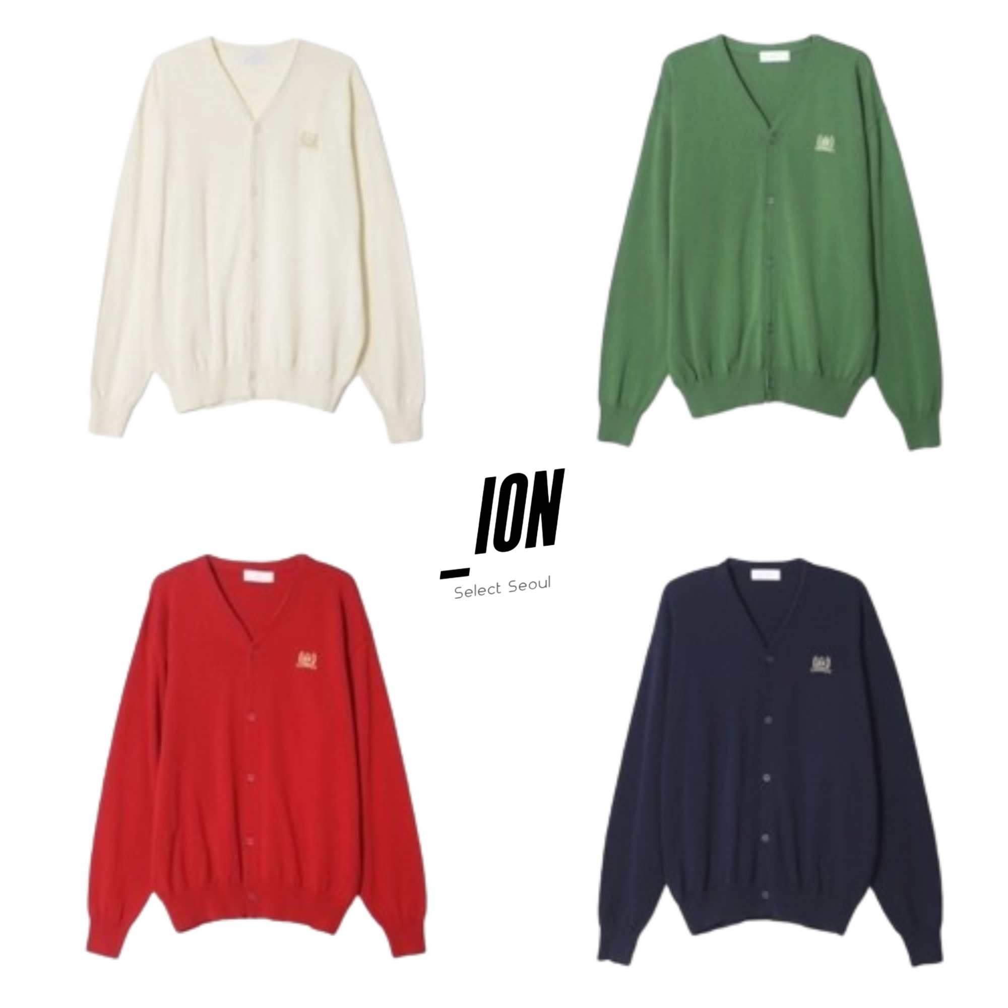 カーディガン IONSEOUL City Embroidery V-neck Cardigan