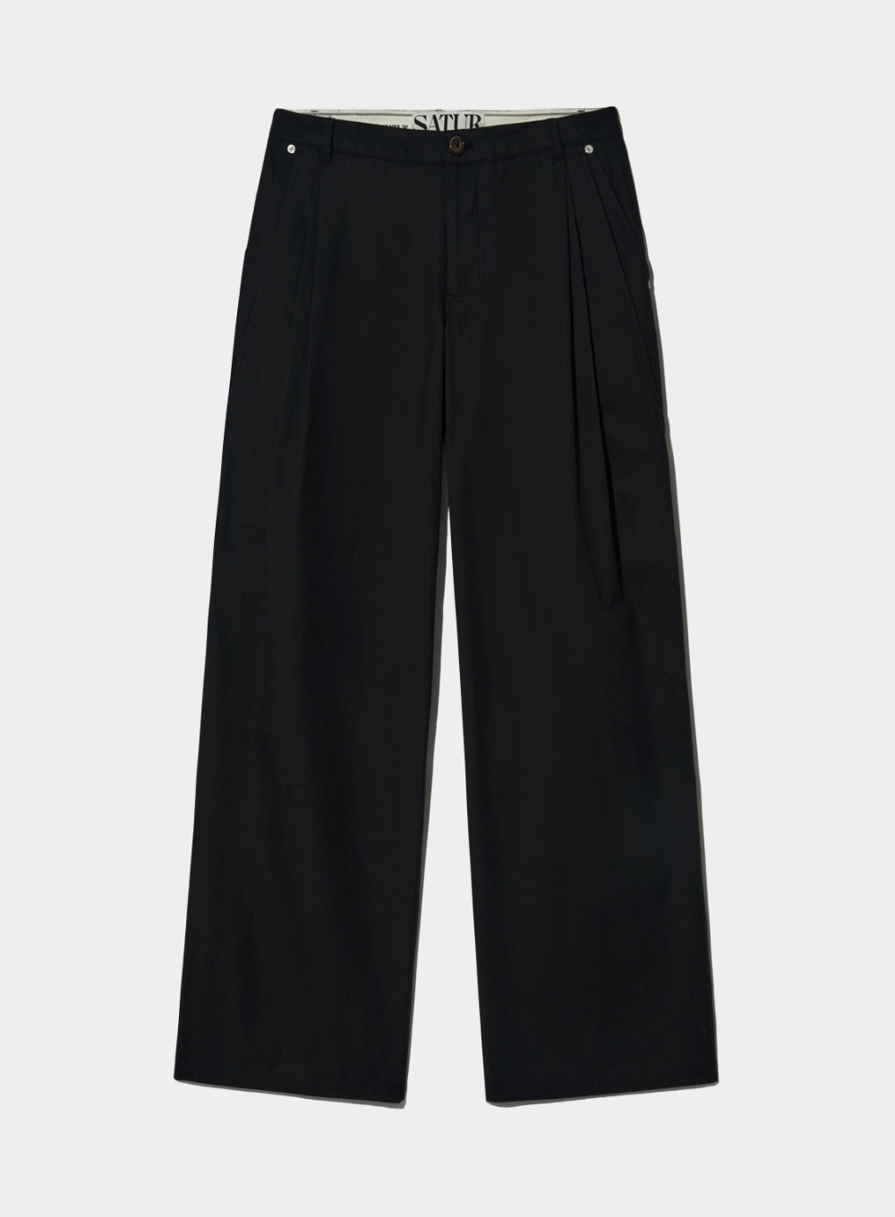 【SATUR】Vinales 2-Tuck Wide Chino Pants - Classic Black
