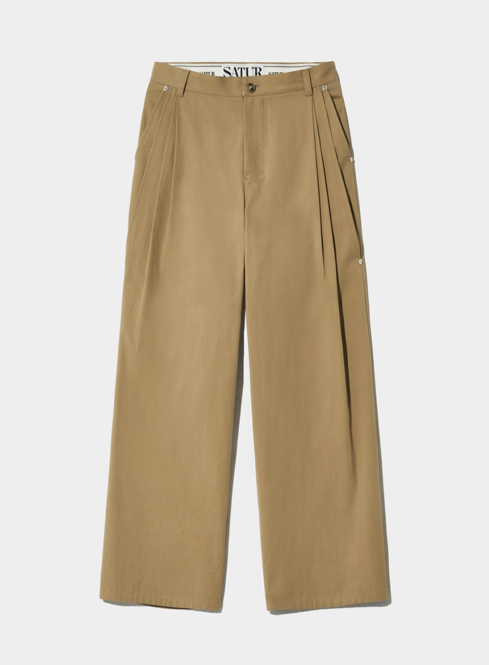【SATUR】Vinales 2-Tuck Wide Chino Pants - Classic Beige