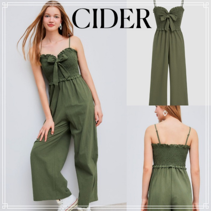 【Cider】リボン 結び キャミ ジャンプ スーツ