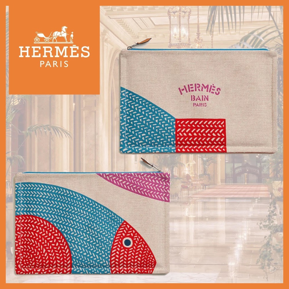 ＊プレゼントに＊【HERMES】エルメス《ポワソン・ナッテ》ポーチ
